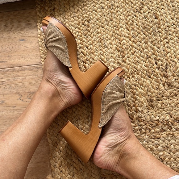 Free people Swedish Hasbeens NWT Rafia Bow  Slip In Clog Comfortable Retro 🌈❤️🙏 - Picture 10 of 15